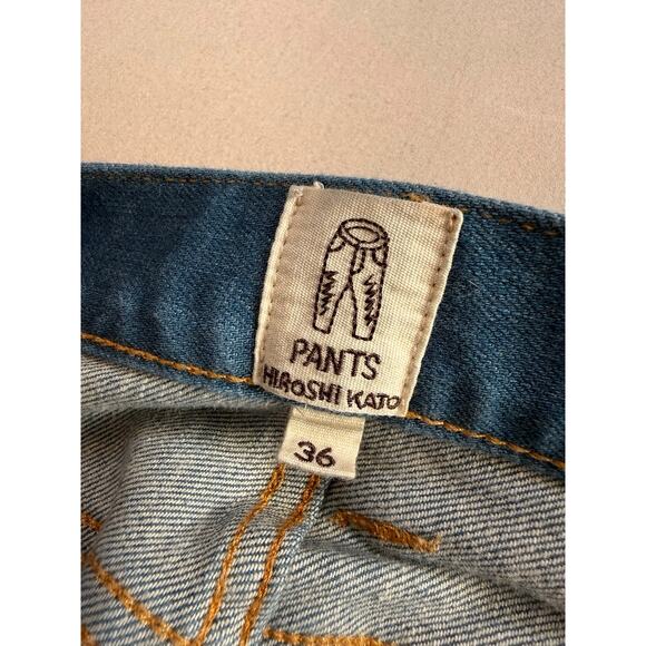 Hiroshi Kato selvage Men's Blue Straight Jeans - Picture 5 of 12